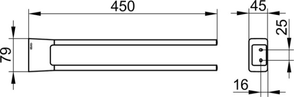 Полотенцедержатель Keuco Aveno 45 14618010000