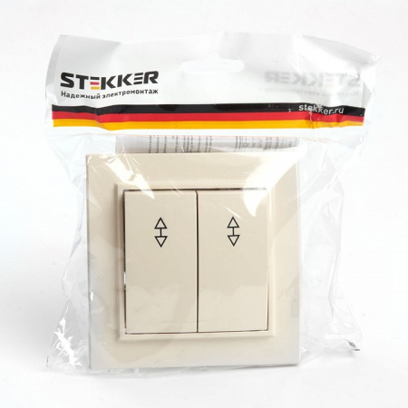 Переключатель двухклавишный Stekker Эрна 39920