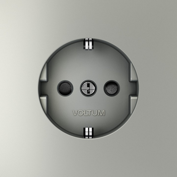 Розетка с заземлением и со шторкой без рамки Voltum S70 VLS040205