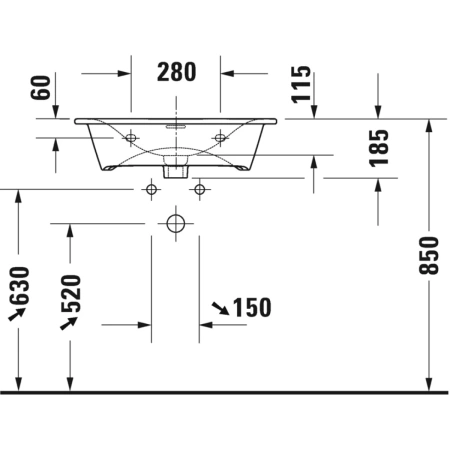 Раковина 63x49 см Duravit Viu 2344630000