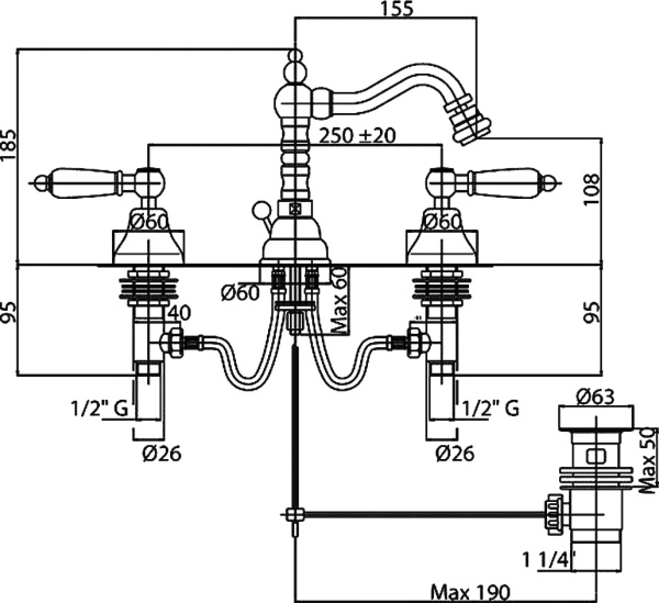 Смеситель для биде Cezares First FIRST-BBS2-01-Bi