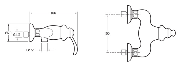 Смеситель для душа Jacob Delafon FAIRFAX E71095-CP