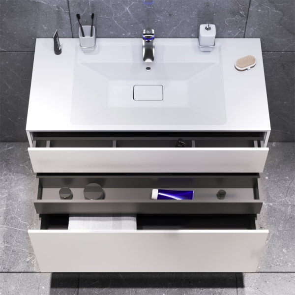 Тумба под раковину AM.PM Inspire V2.0 M50AFHX1003WM 100 см белый матовый