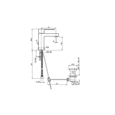 Смеситель для раковины Paini Dax-R 84PZ211R