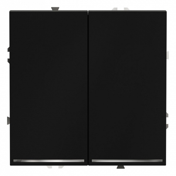 Выключатель проходной двухклавишный с подсветкой без рамки Voltum S70 VLS020408