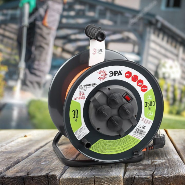 Удлинитель Эра  RMx-4es-3x1.5-30m-IP44