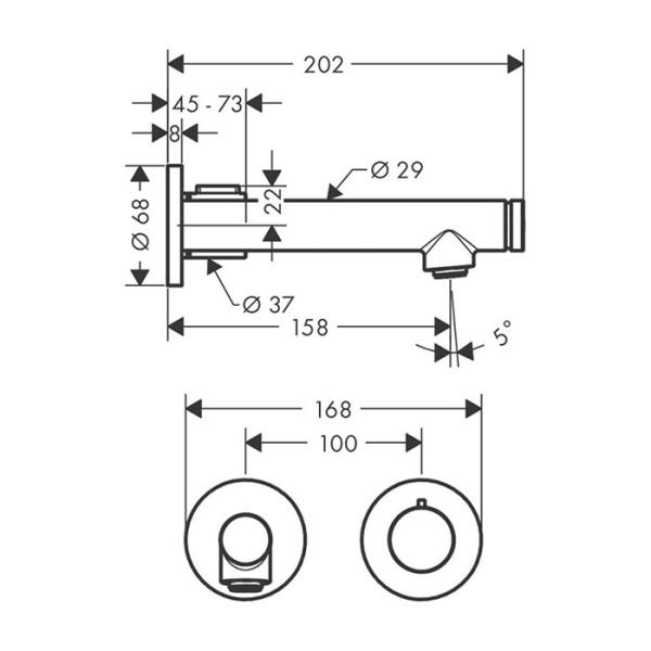 Смеситель для раковины Axor Uno 45112000