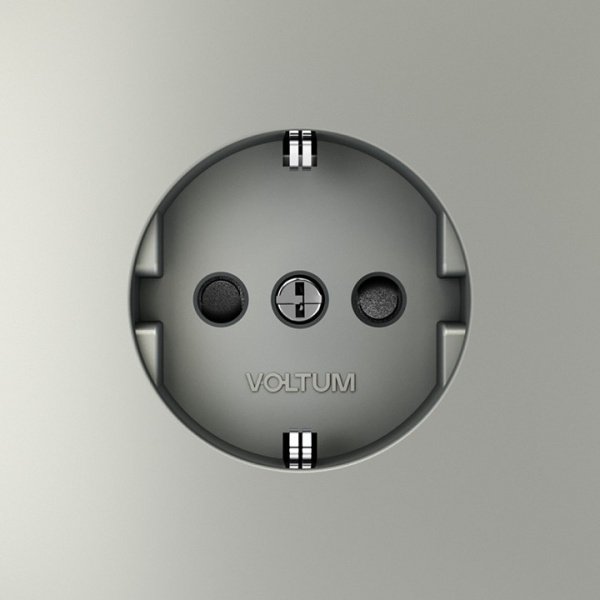Розетка с заземлением и со шторкой, без рамки Voltum S70 VLS040205