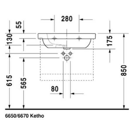 Раковина 65x48,5 см Duravit D-Code 03426500002