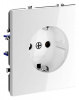 Розетка с заземлением без рамки Voltum S70 VLS040101