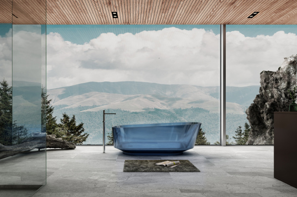 Прозрачная ванна Abber Kristall 170x80 AT9706Saphir сапфир