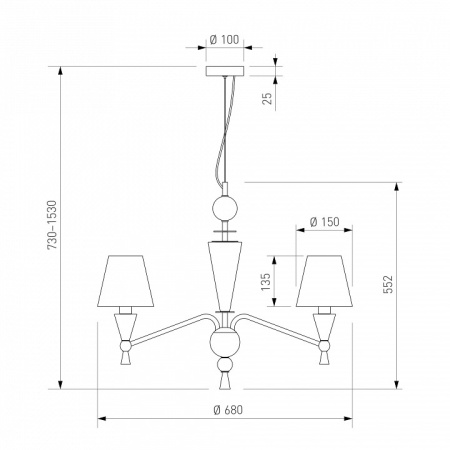 Подвесная люстра Eurosvet Teja 101014/6
