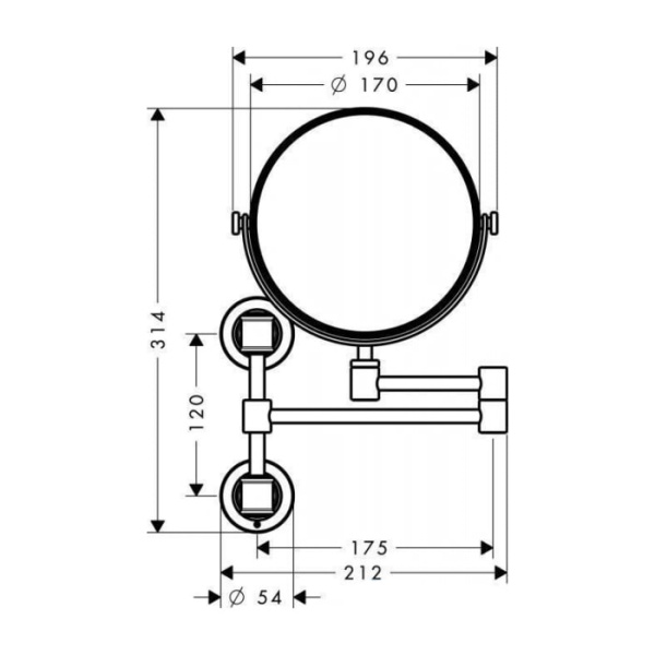 Косметическое зеркало Axor Montreux 42090820 шлифованный никель