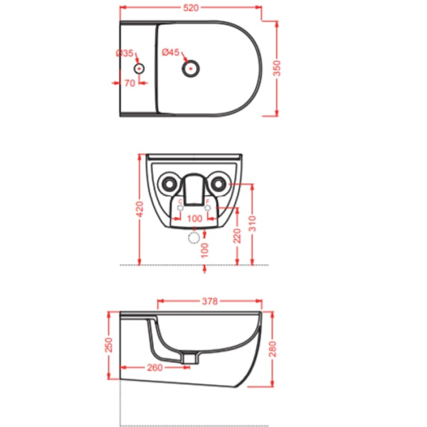 Биде подвесное Artceram The One THB001 15 00 grigio oliva*1