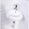 Раковина CeramaLux 9359 35 см, угловая, подвесная, белый