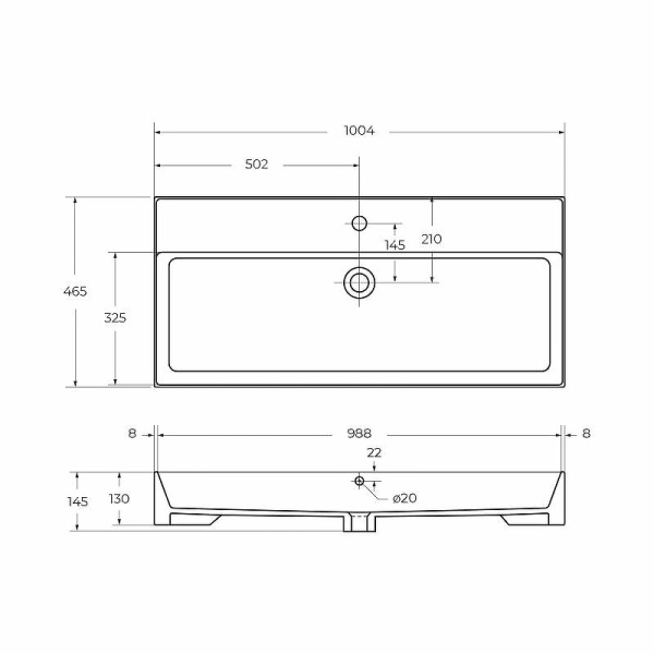 Раковина Cezares 100 CZR-MIL-100-LVB