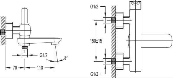 Смеситель для ванны Cezares Tesoro TESORO-VD-01 (TESORO-F-VD-01)
