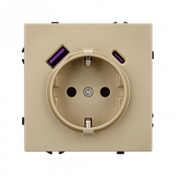 Розетка с заземлением и 2хUSB type A, без рамки Arlight SCT 054286