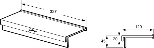 Полка 30 см Jacob Delafon Nouvelle Vague E940330-BLV черный матовый