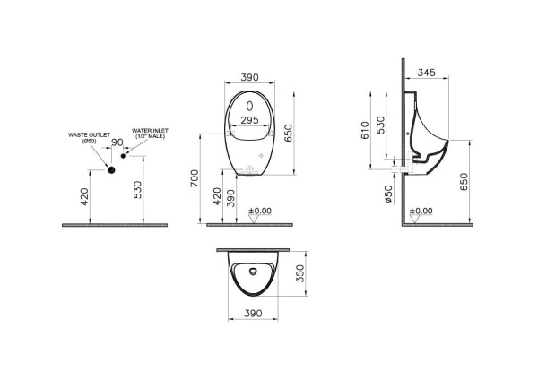 Писсуар Vitra Arkitekt 5999B003-5555