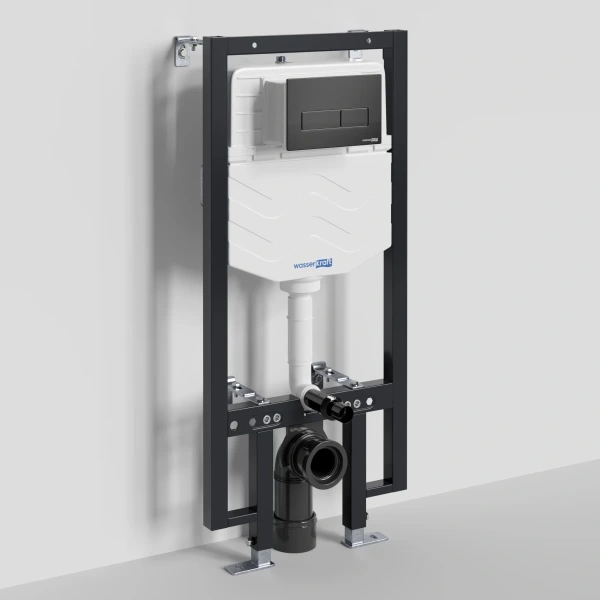 Инсталляция для унитаза WasserKRAFT Vils 56 56TLT.010.ME.MB03 с кнопкой смыва, черный матовый