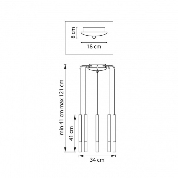 Подвесная люстра Lightstar Tubo L5T747133