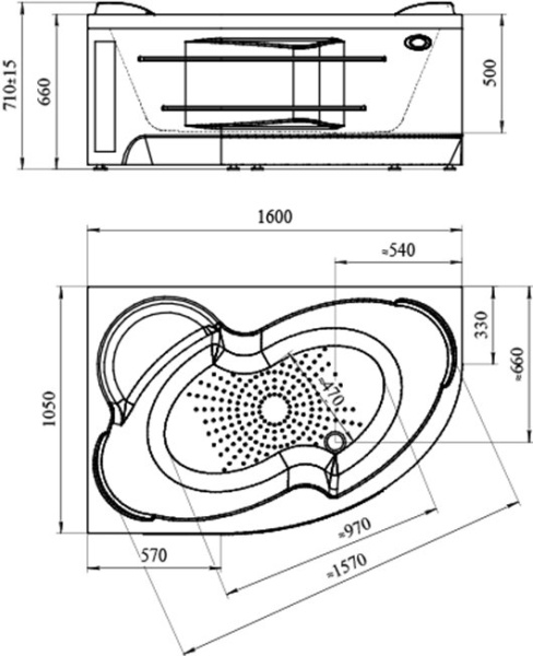 Акриловая ванна Радомир Ирма 160х105 2-01-0-1-1-229 белый
