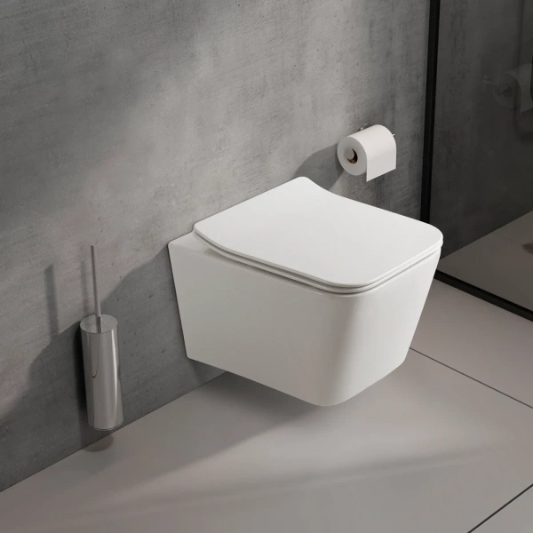 Унитаз подвесной Olive’S Porto PR30116DP безободковый, с сиденьем микролифт, белый