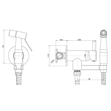 Смеситель с гигиеническим душем Paini Isola ISPZ442 круглый