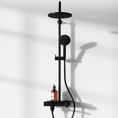 Душевая стойка Damixa Jupiter 977760300 с термостатом черная матовая