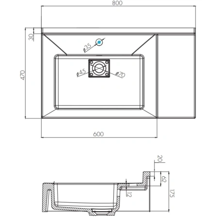 Раковина 80x47 см Акватон Сакура 1A71993KSK010