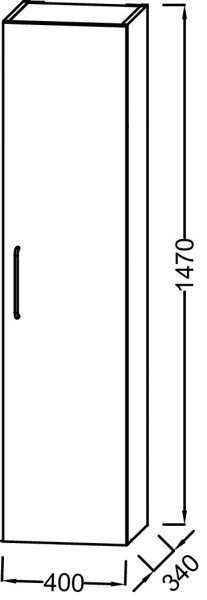 Шкаф-пенал 40 см Jacob Delafon Odeon Rive Gauche EB2571D-R8-N18 белый блестящий