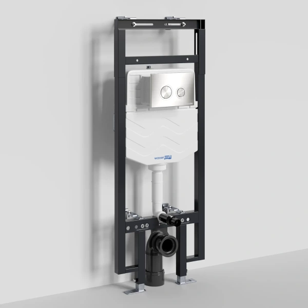 Инсталляция для унитаза WasserKRAFT Dinkel 58 58TLT.010.ME.BN01 с кнопкой смыва, никель