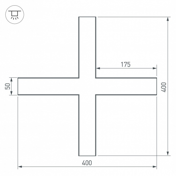 Соединитель угловой X-образный накладной Arlight S-LUX 030118