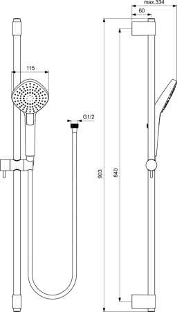 Душевой гарнитур Ideal Standard IdealRain Evo B2238AA