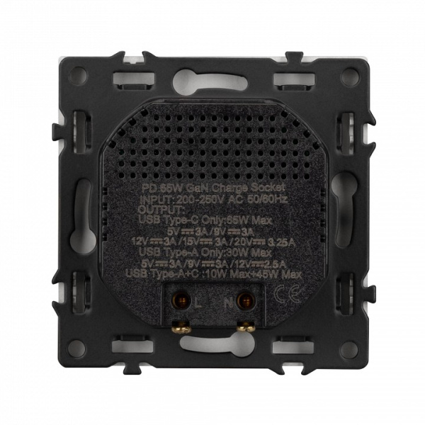 Розетка с заземлением и 2хUSB type A и C, без рамки Arlight SCT-NOBE 059446