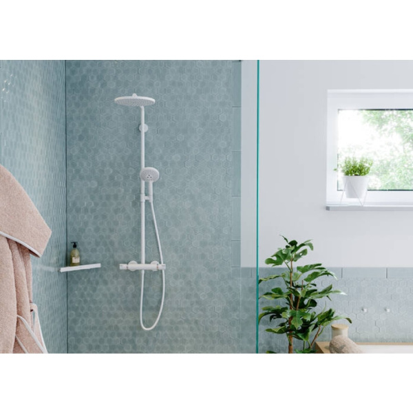 Душевая стойка Hansgrohe Croma Select S 26891700 с термостатом белая матовая