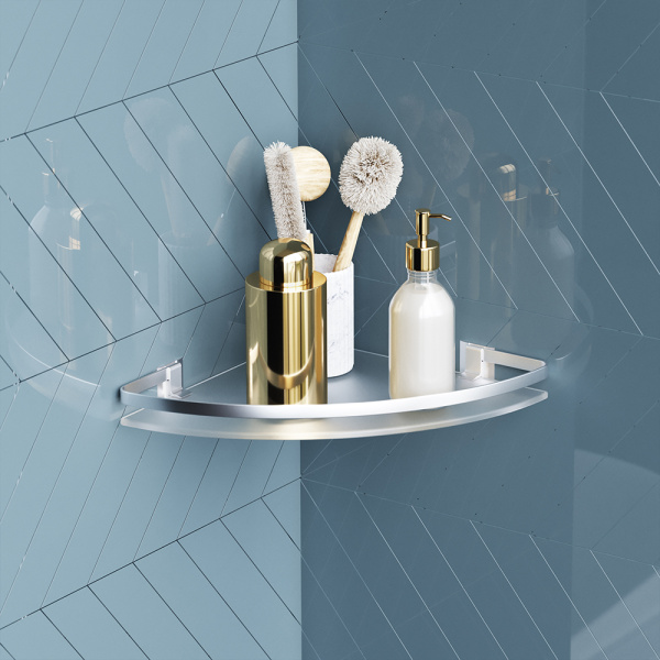 Стеклянная полка AM.PM Sense L A7456100 алюминий угловая