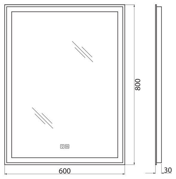 Зеркало BelBagno SPC-GRT-600-800-LED-TCH-WARM