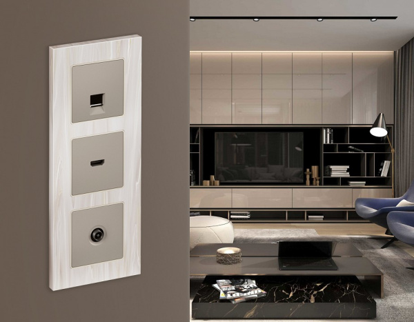 Накладка для ТВ-розетки Ambrella Volt Quant AP3730