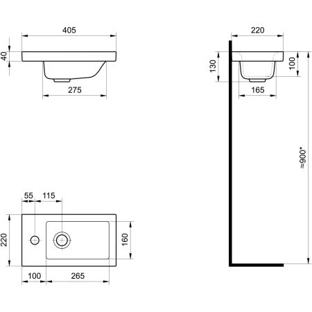 Раковина Акватон Миранда 1WH302500 40,5x22 см, накладная, белый