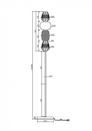 Торшер Maytoni Паттерн MOD267FL-L32G3K