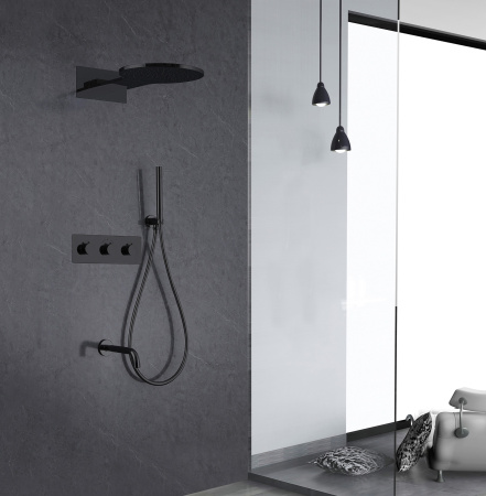 Душевой комплект Abber Wasser Kreis AF8150B черный матовый