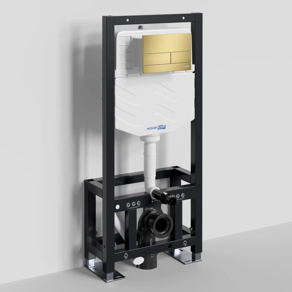 Инсталляция для унитаза WasserKRAFT Dill 61 61TLT.010.ME.MG04 с кнопкой смыва, золотой матовый