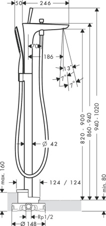 Смеситель для ванны hansgrohe PuraVida 15473000