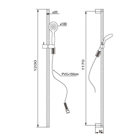 Комплект для душа со стойкой Paini Catania CTCR121L12 хром