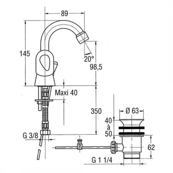 Смеситель для биде Jacob Delafon Galeo E73920-CP хром