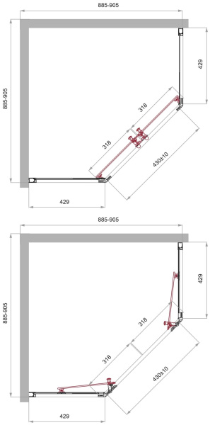 Душевой уголок BelBagno Uno-195 UNO-195-P-2-90-C-Cr