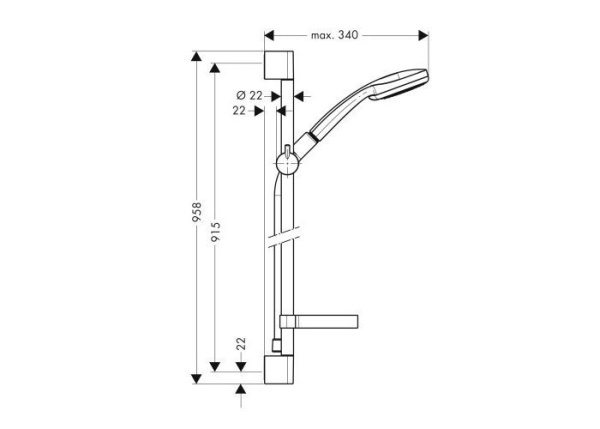 Душевой гарнитур hansgrohe Croma 100 Vario/Unica`c 27771000