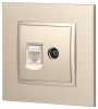 ТВ-розетка и розетка Ethernet RJ-45 без рамки Эра Эра Elegance 14-3110-04